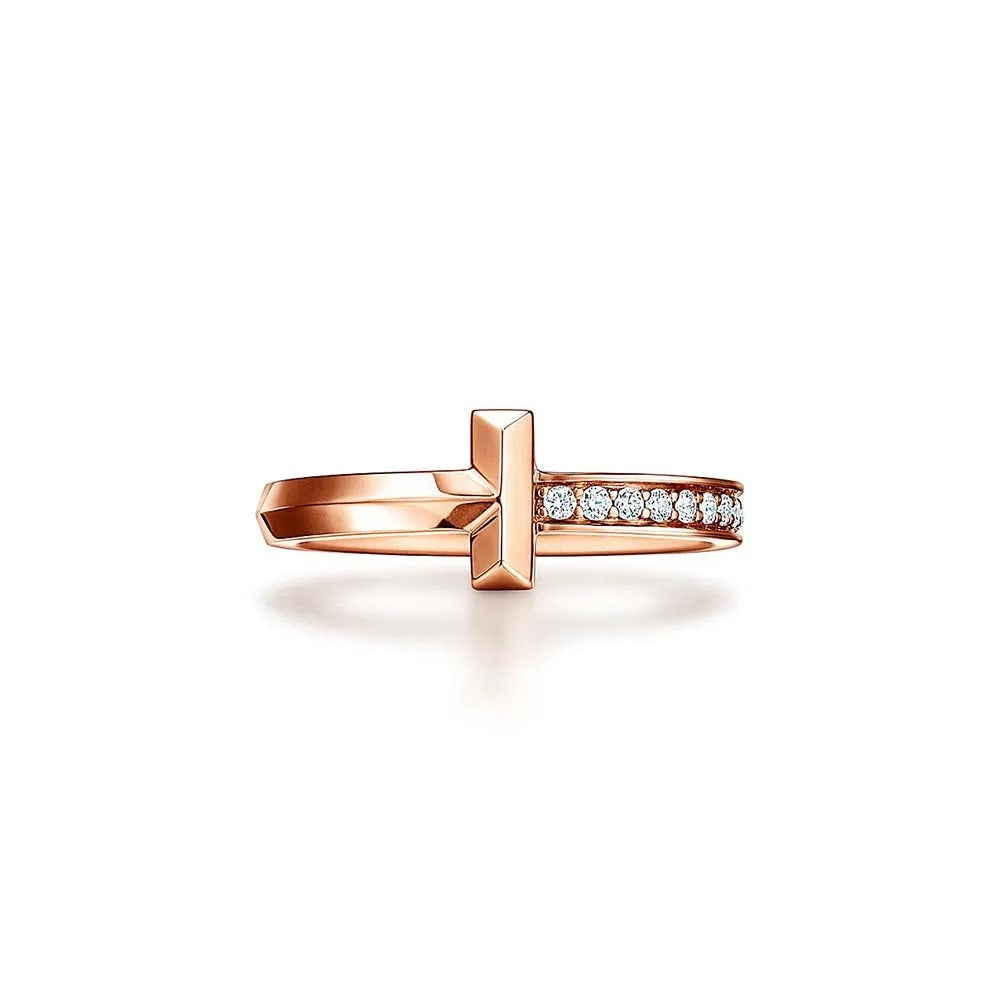 Luxury Silver Zirconia T Ring