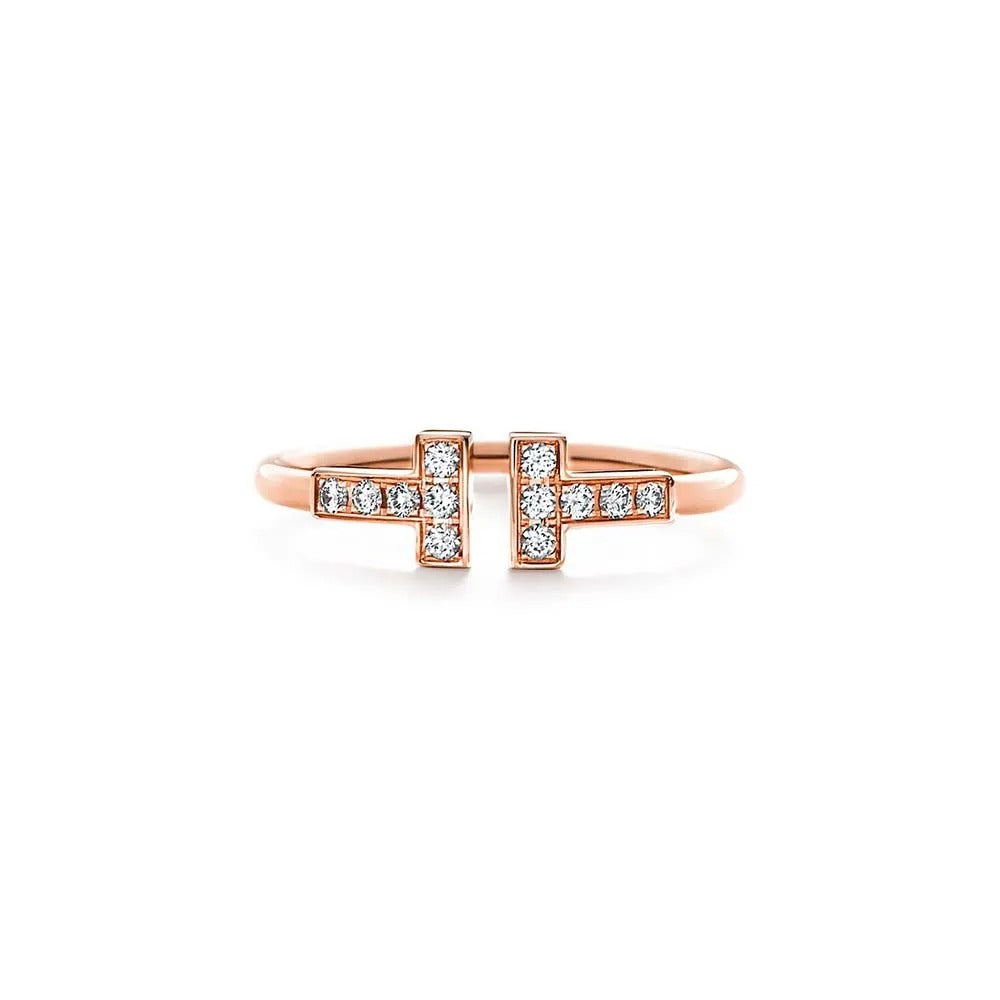 Luxury Silver Zirconia T Ring