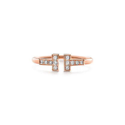 Luxury Silver Zirconia T Ring