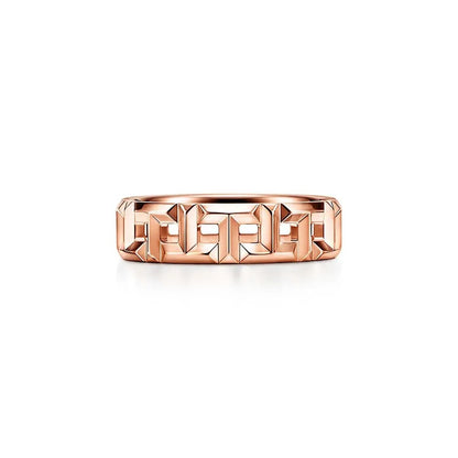 Luxury Rose Gold Geometric Ring