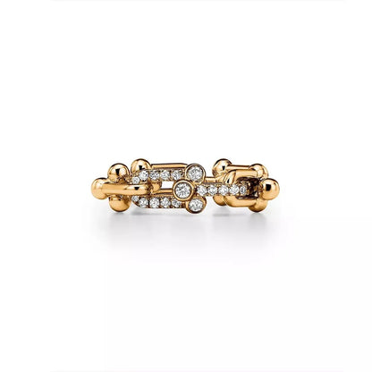 Luxury Rose Gold Geometric Ring