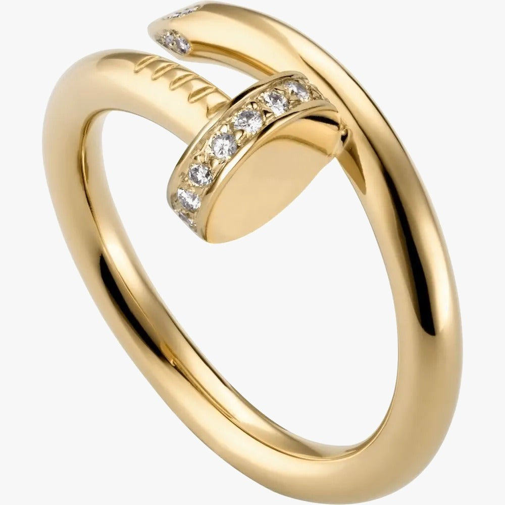Luxury Gold Zirconia Nail Ring