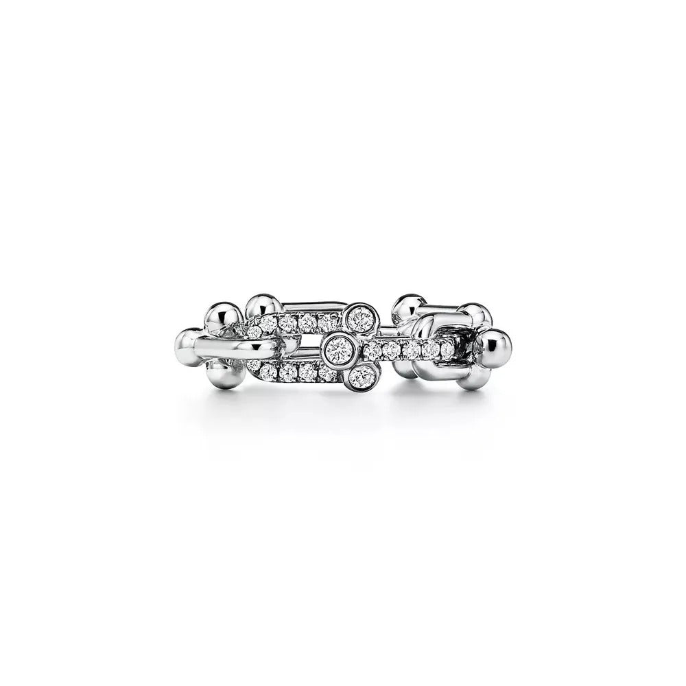 Luxury Gold Zirconia Link Ring