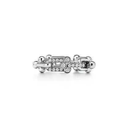 Luxury Gold Zirconia Link Ring
