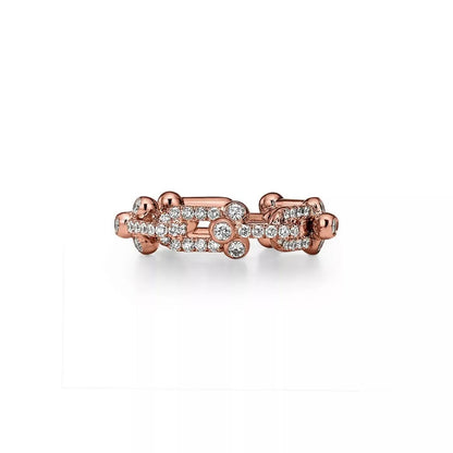 Luxury Gold Zirconia Link Ring