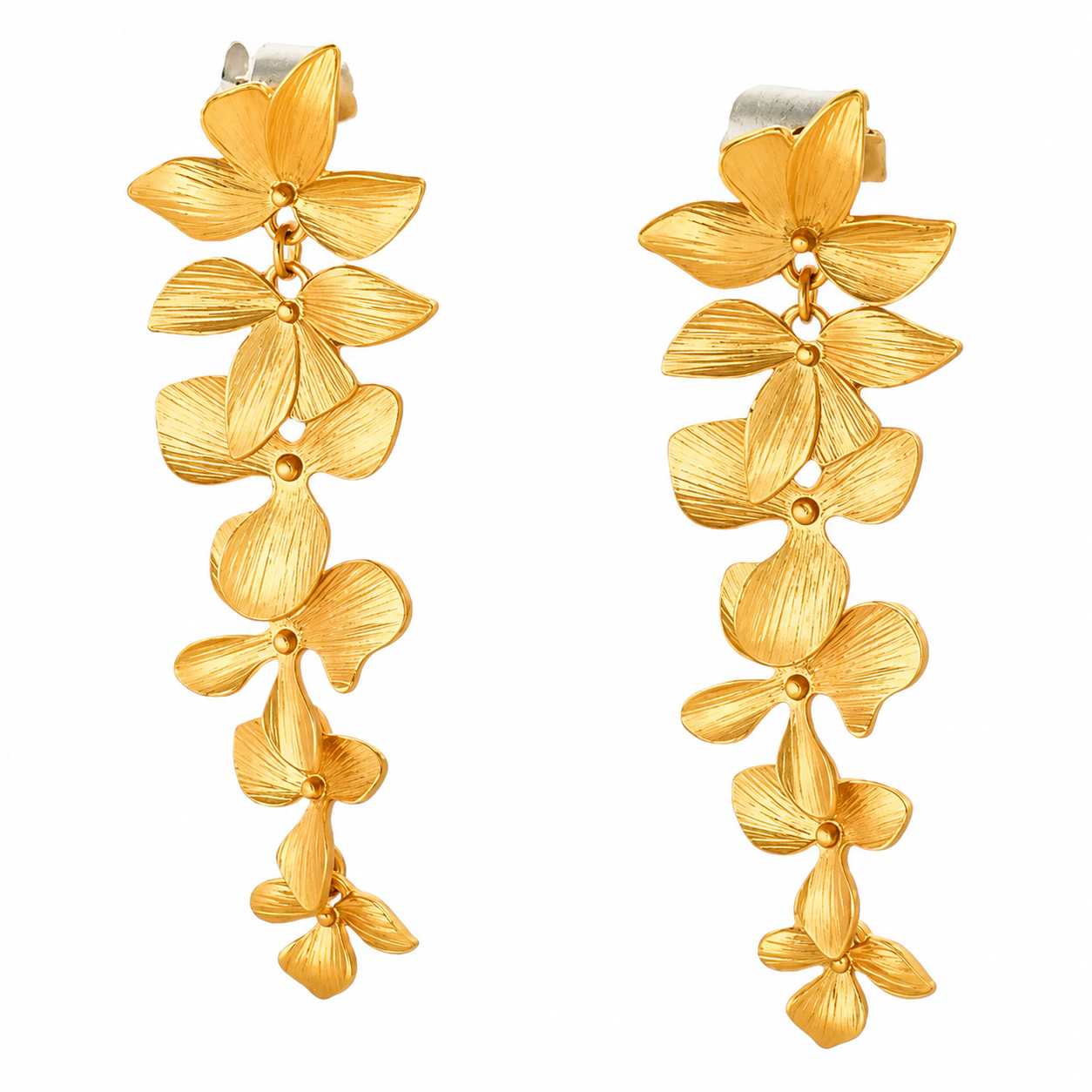 Luxury Gold Floral Drop Earrings