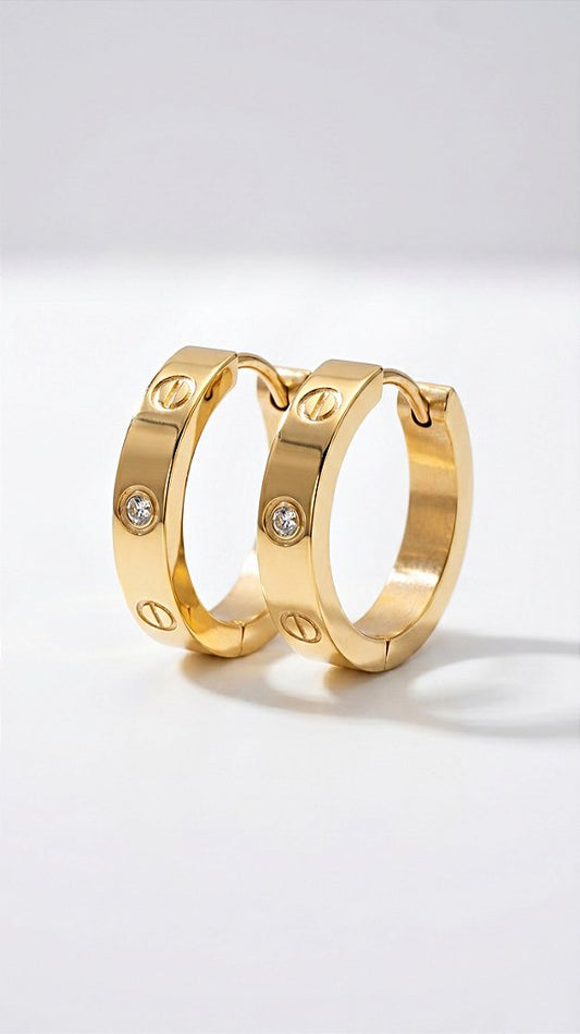 CT Gold Zirconia Hoop Earrings