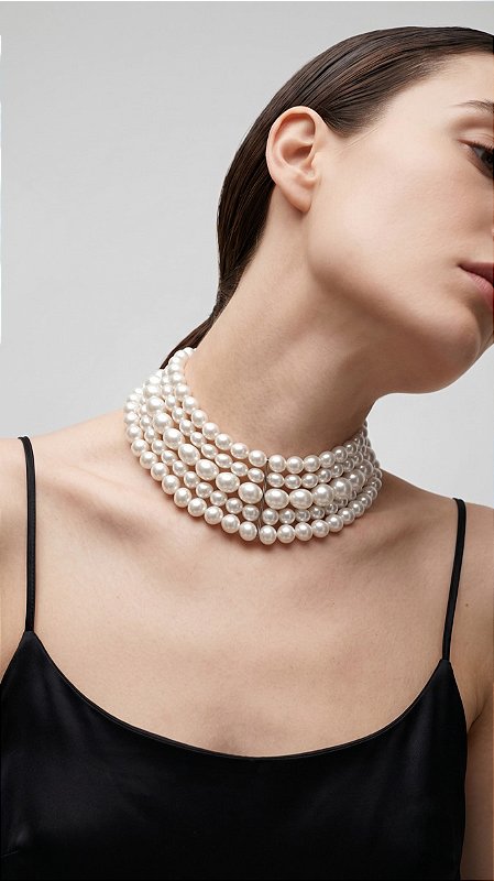 Conjunto Composê Pérola com Zircônia Dourado