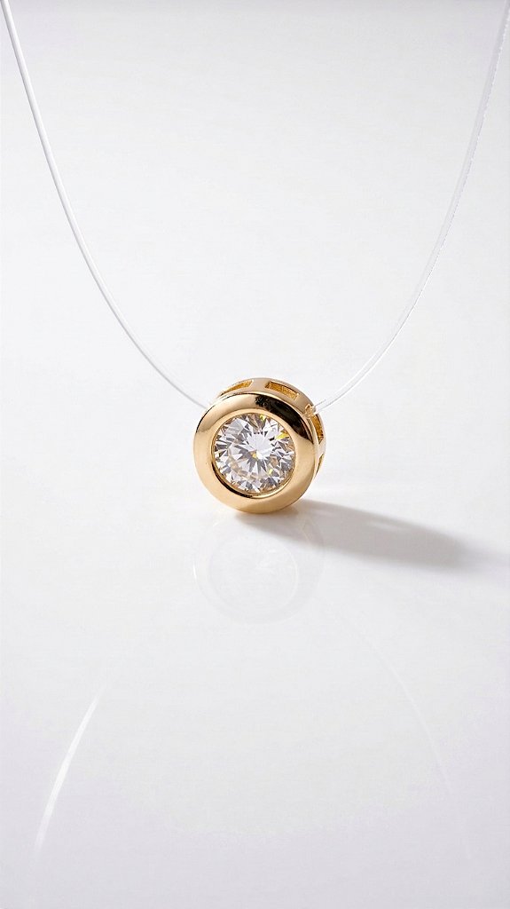 Gold Sphere Floating Necklace