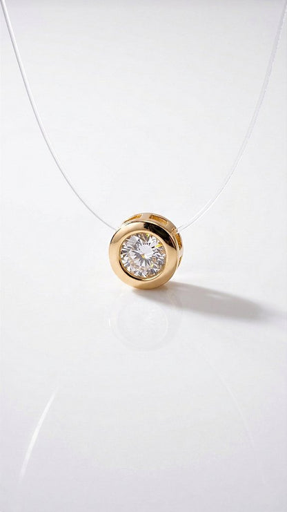 Gold Sphere Floating Necklace