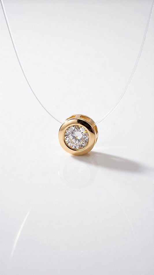 Gold Sphere Floating Necklace