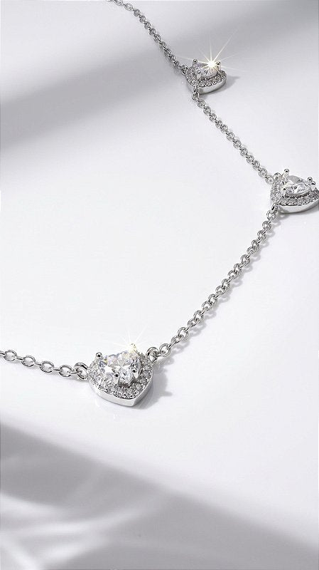 Silver Heart Zirconia Necklace