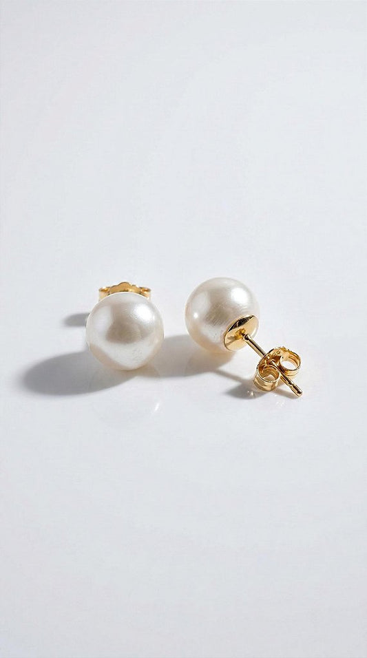 Elegant Gold Pearl Earrings