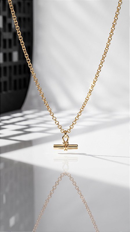 Colar Pérolas Barroca Diabo Veste Prada Composê Coração Dourado