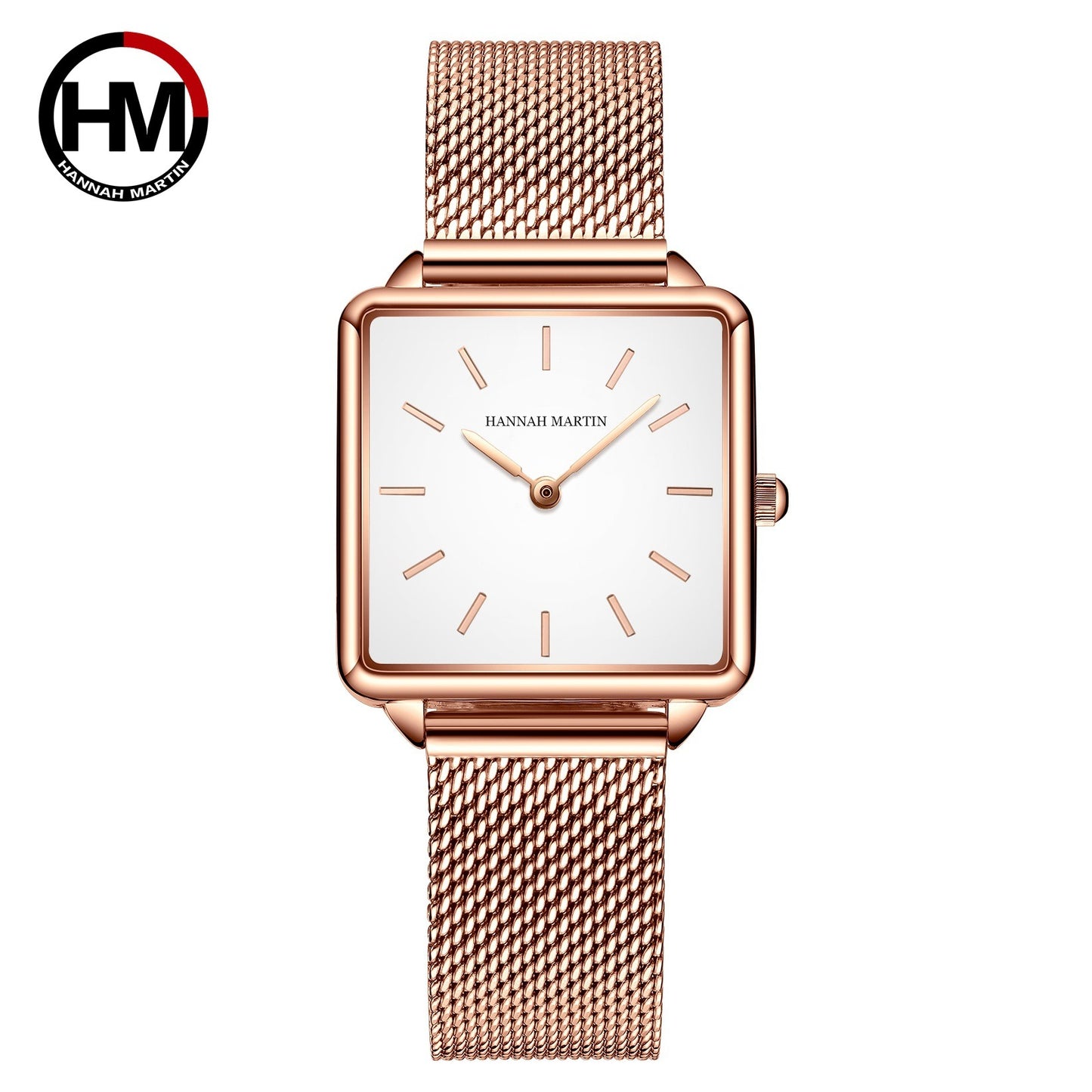Luxury Rose Gold Square Mesh Watch