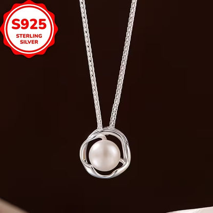 Luxury 925 Silver Pearl Necklace