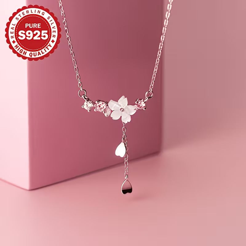 Luxury 925 Silver Sakura Necklace