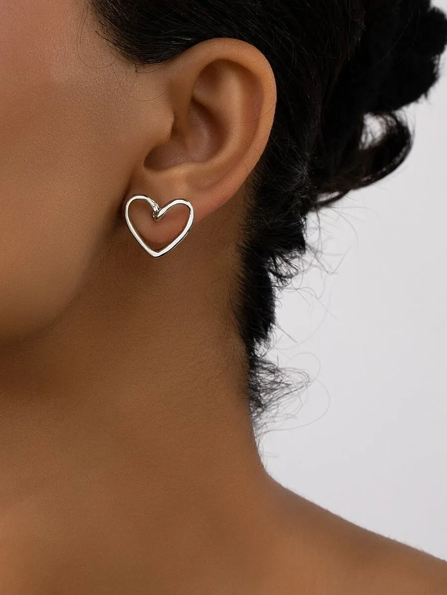 Elegant Gold Heart Earrings