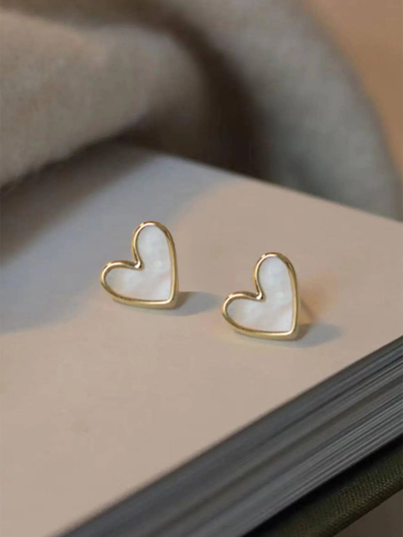 Elegant Gold Heart Earrings