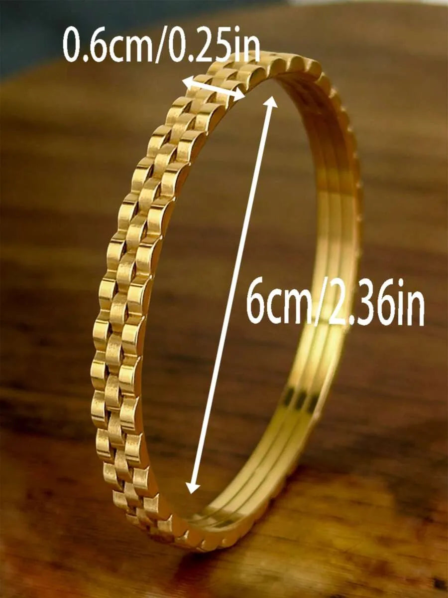 Elegant Gold Zirconia Bracelet Set