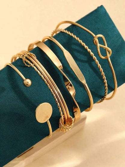 Elegant Gold Cuff Bracelet Set