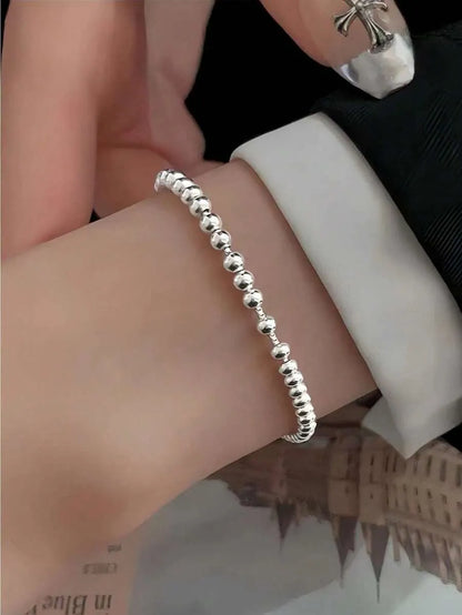 Elegant 925 Silver Bead Bracelet