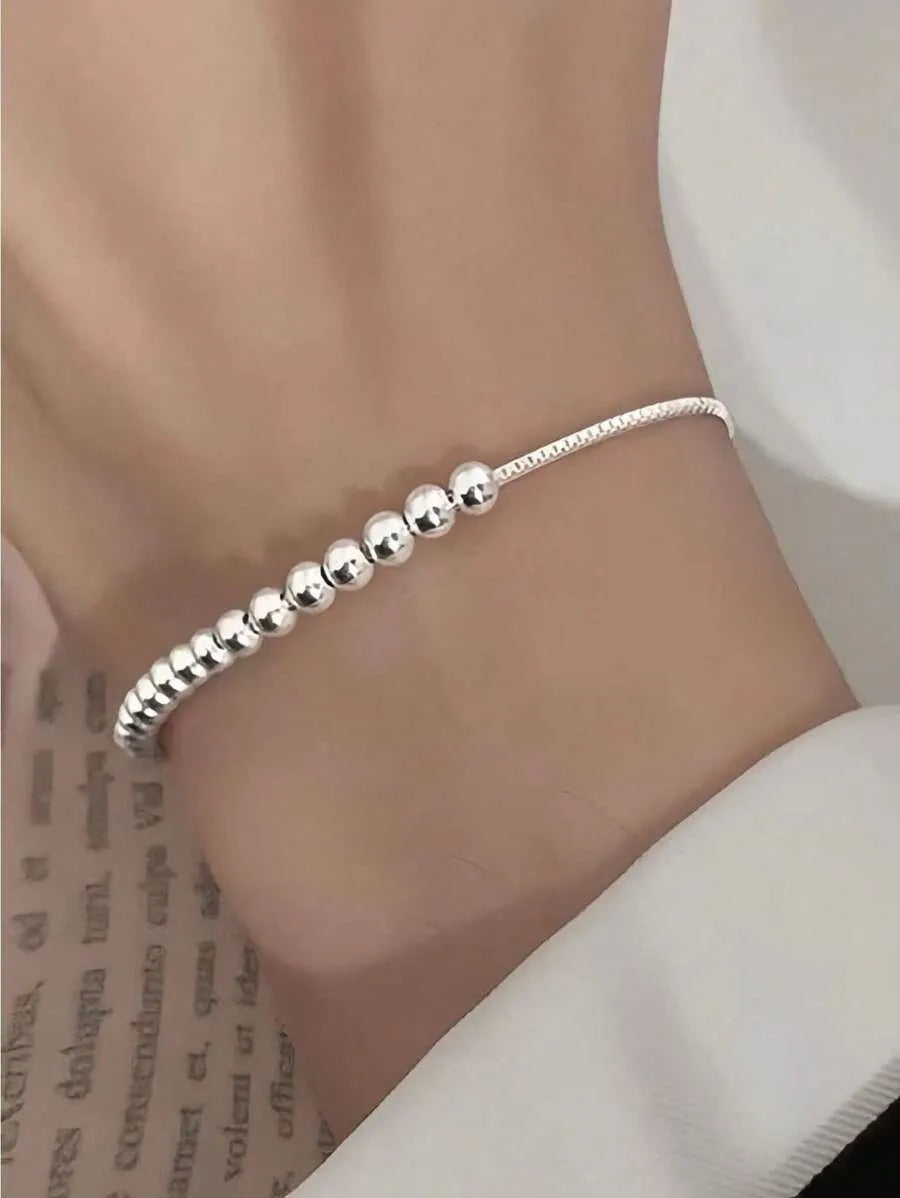 Elegant 925 Silver Bead Bracelet