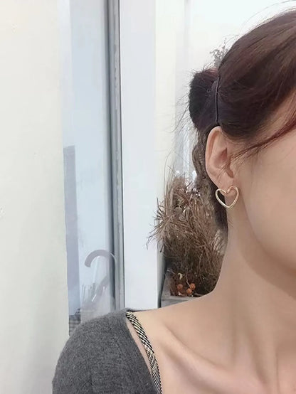 Elegant Gold Heart Earrings