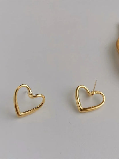 Elegant Gold Heart Earrings