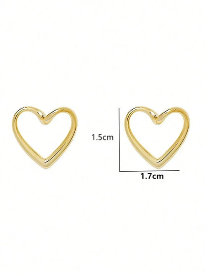 Elegant Gold Heart Earrings