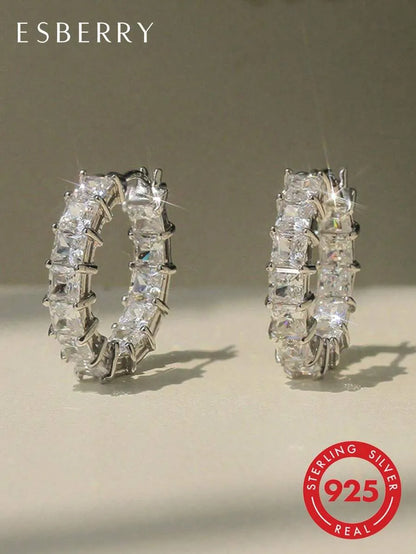 Elegant 925 Silver Sparkle Earrings