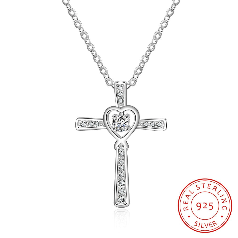 Luxury S925 Silver Cross Necklace