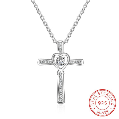 Luxury S925 Silver Cross Necklace