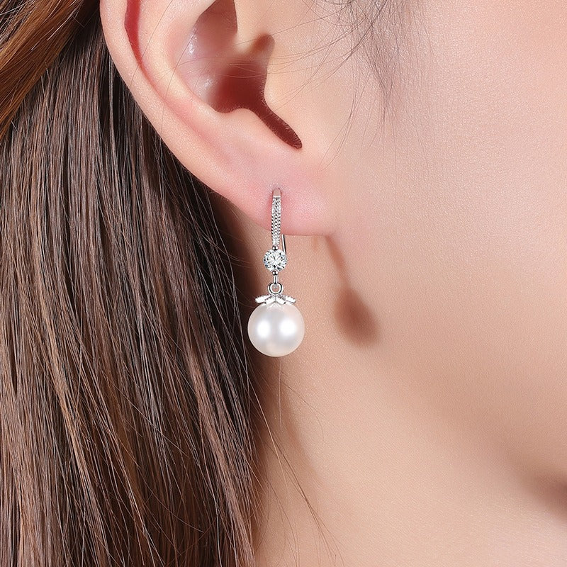 Luxury S925 Pearl Drop Earrings