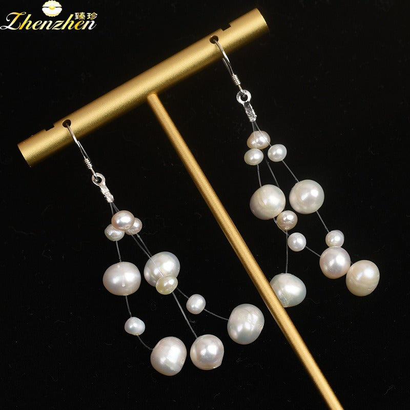 Luxury S925 Freshwater Pearl Drop Earrings