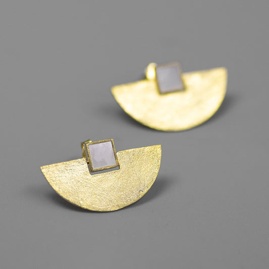 Luxury S925 Aventurine Geometric Earrings