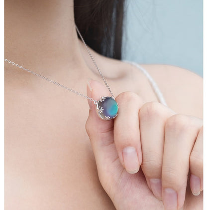 Luxury S925 Aurora Moonstone Necklace