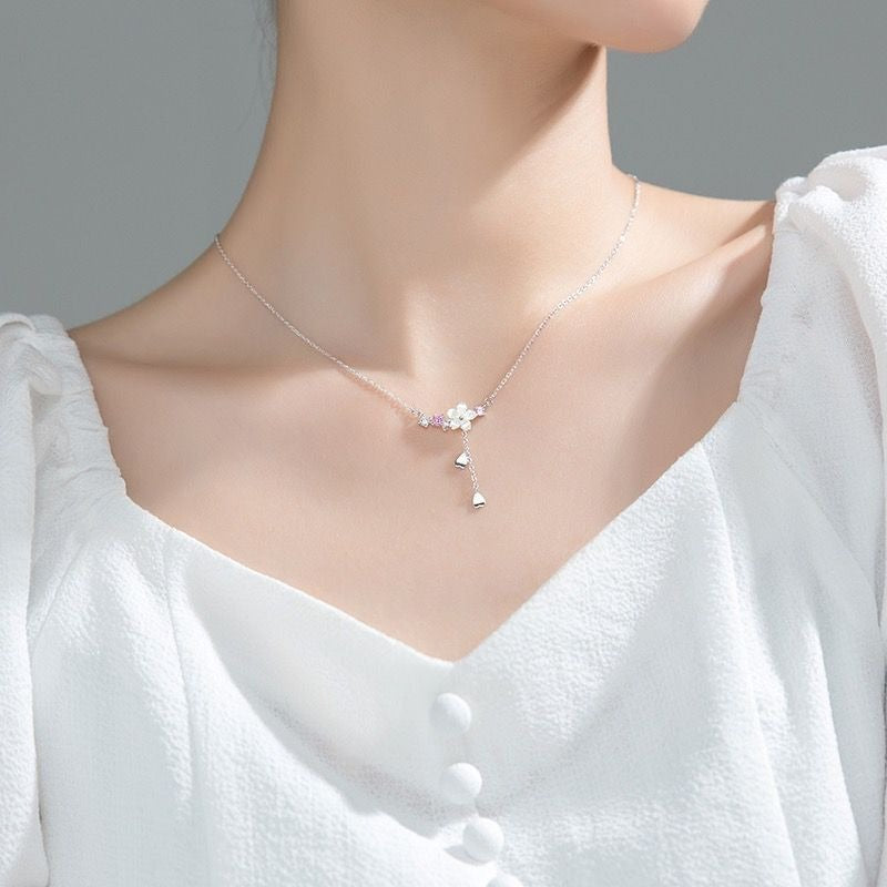 Luxury S925 Shell Flower Tassel Necklace