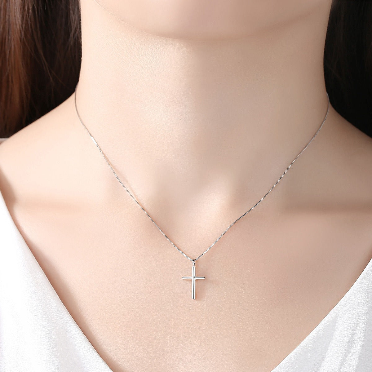 Luxury S925 Silver Cross Necklace