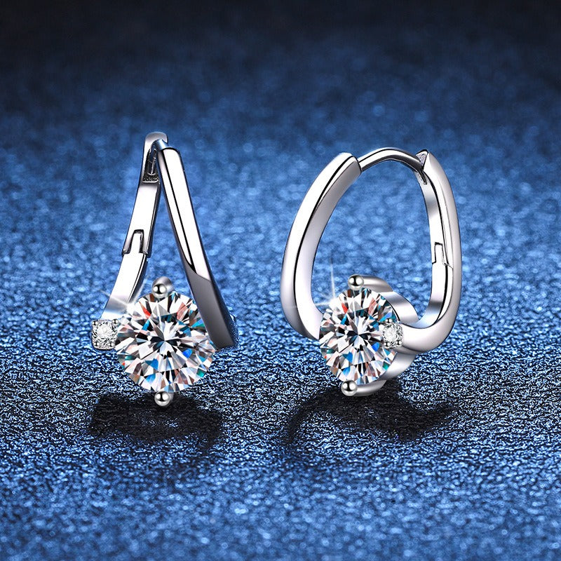Luxury S925 Moissanite Hoop Earrings