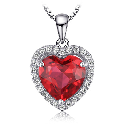 Luxury S925 Red Heart Zircon Necklace
