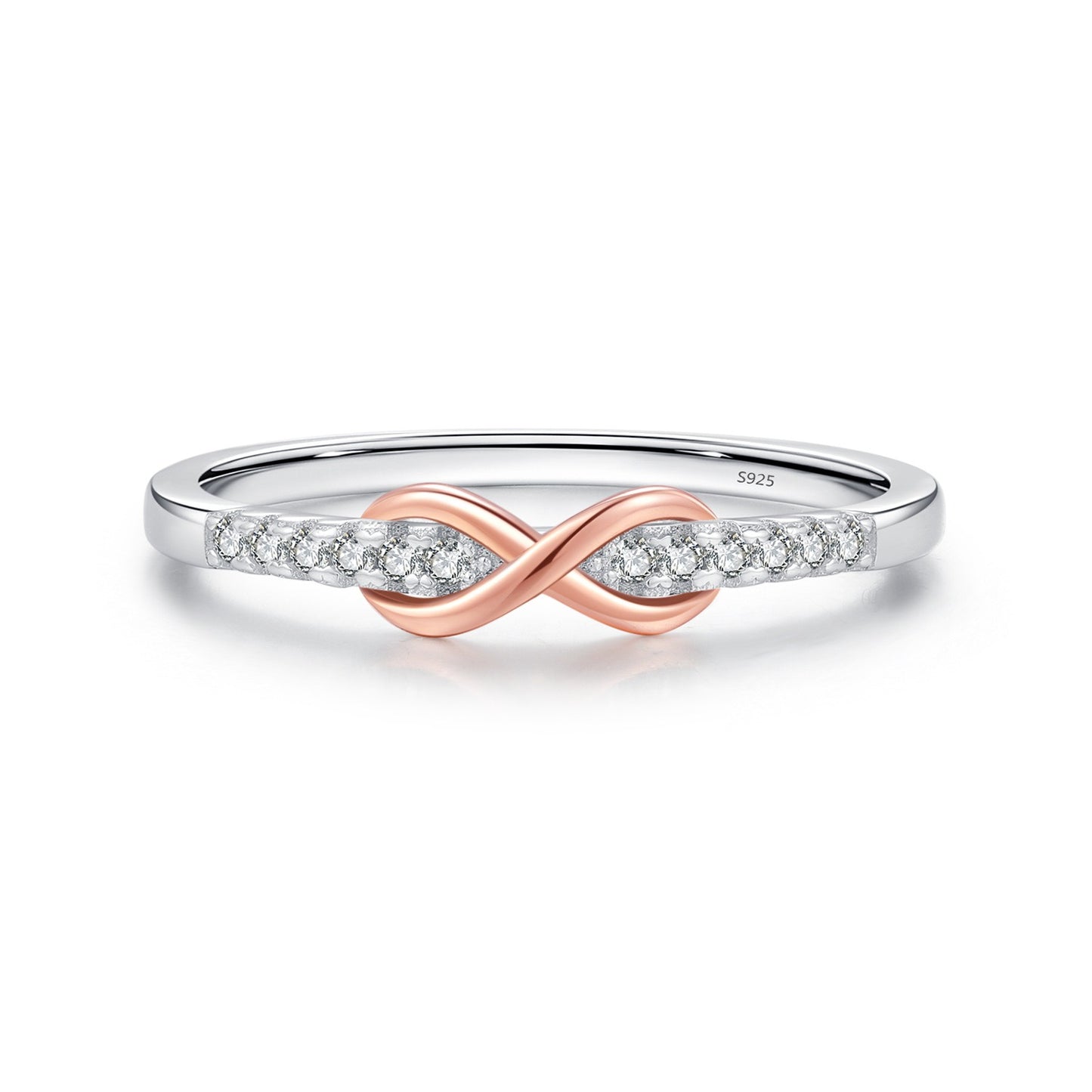 Luxury S925 Two-Tone Infinity Ring