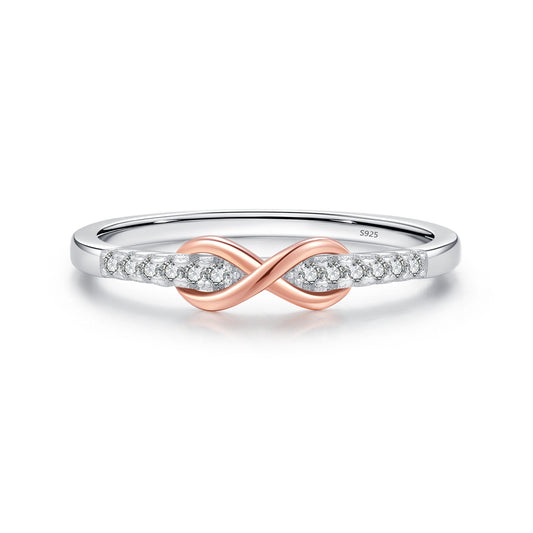 Luxury S925 Two-Tone Infinity Ring