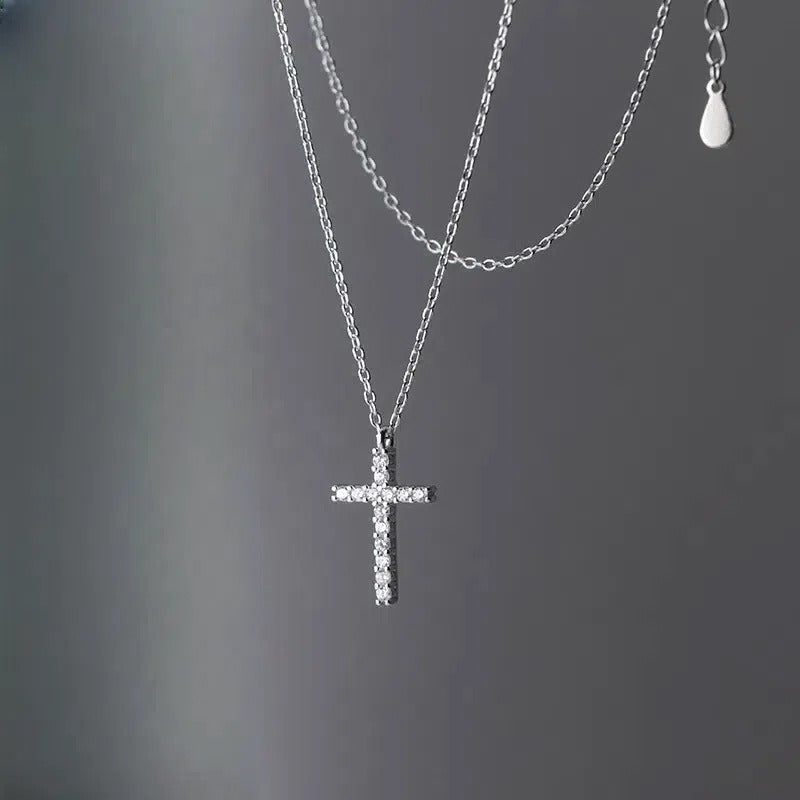 Luxury S925 Silver Cross Necklace