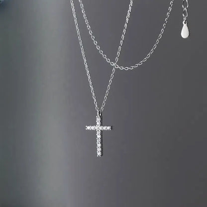Luxury S925 Silver Cross Necklace