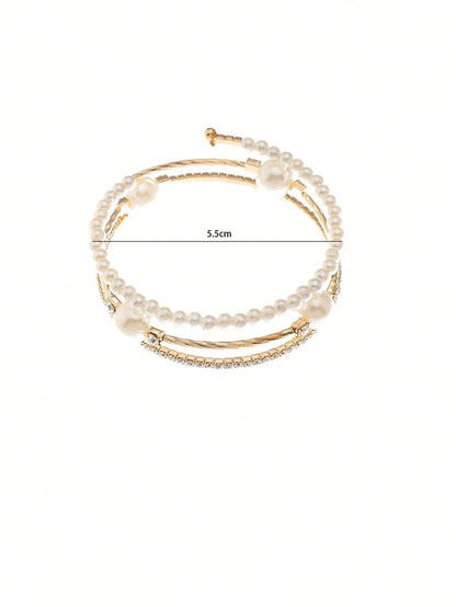 Elegant Gold Pearl Bracelet