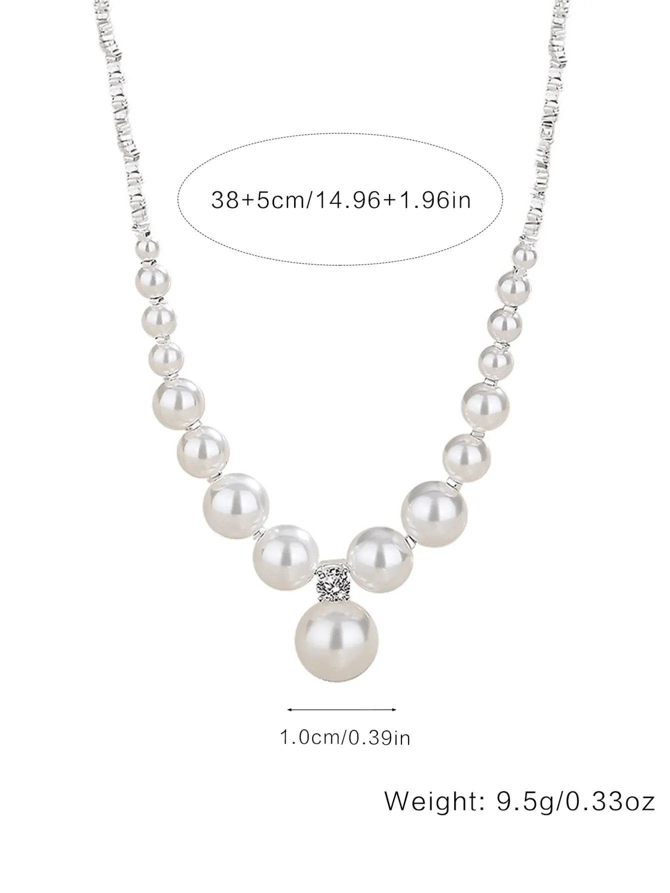 Elegant 925 Silver Pearl Necklace