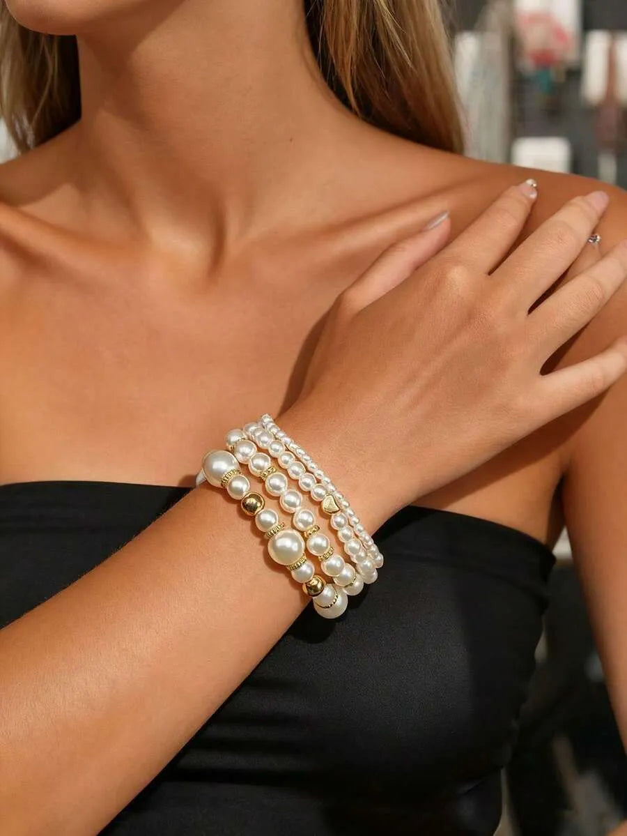 Elegant Gold Pearl Bracelet