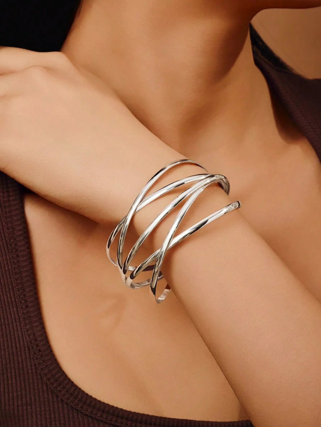 Elegant Open Wave Bracelet
