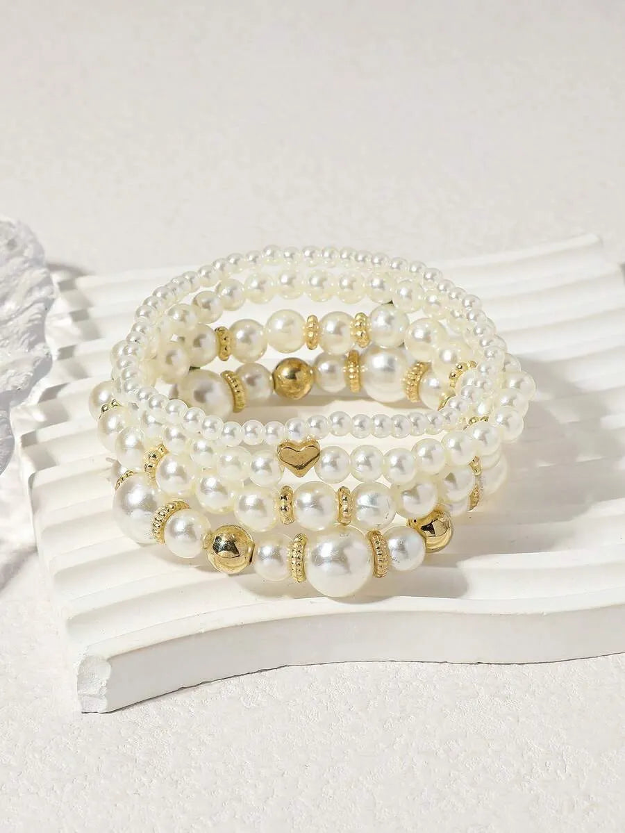 Elegant Gold Pearl Bracelet